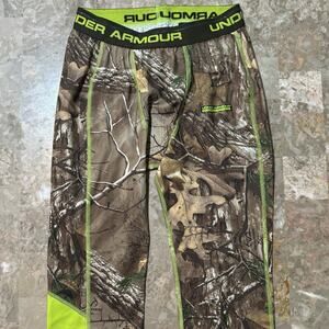 Under Armour Hunting Pants Mens Small Camo Woodland Scent Control Leggings